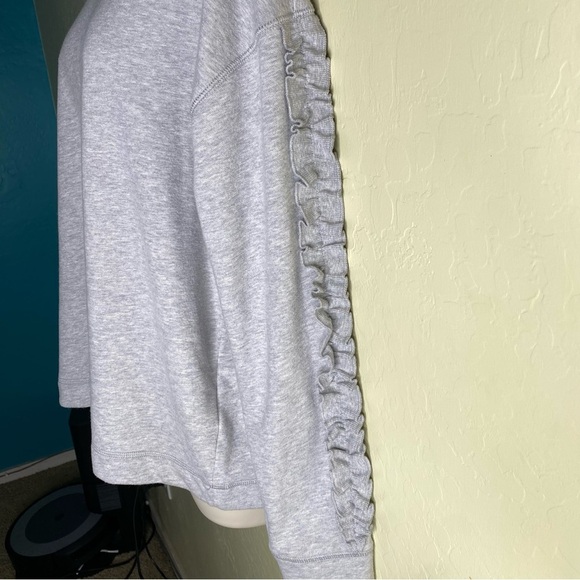 Lauren Ralph Lauren Ruffled Sleeves Pullover Sweatshirt Gray Size L - Picture 13 of 15